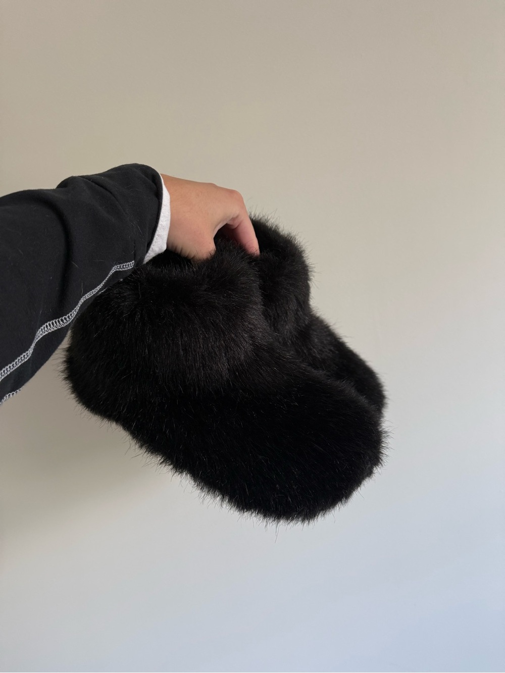 UGG Black Plush Fur Booties